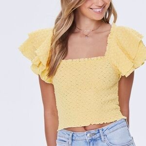 Forever 21 Ruffle Sleeve Top
